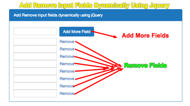 How To Add Remove Input Fields Dynamically Using Jquery - Tutorialswebsite