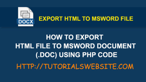 How To Export HTML File To MS Word Document (.doc) Using Php Code ...