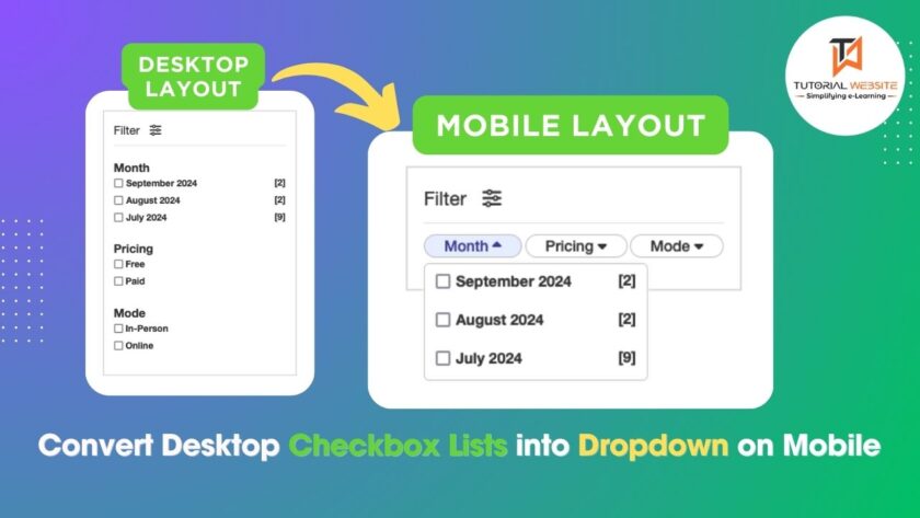 How to Convert Checkbox Lists into Dropdown on Mobile